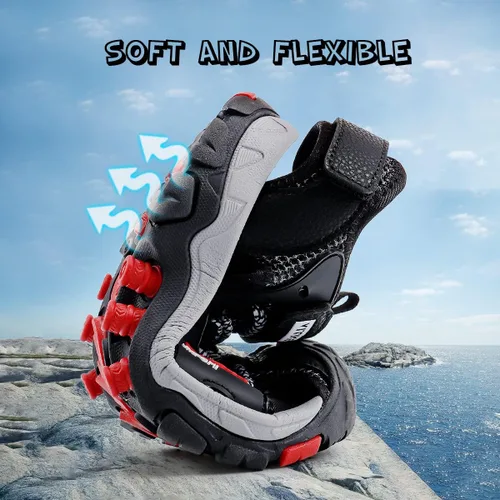 Miniatura 5 de JMFCHI FASHION Sandalias deportivas para niños, sandalias para exteriores, senderismo, atléticas, puntera cerrada, sandalias de playa para niñas