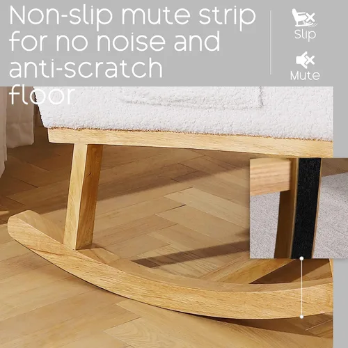 Miniatura 4 de Mecedora para habitación del bebé, sillas decorativas modernas tapizadas de tela de peluche para enfermería, sillón acolchado para interiores, sala