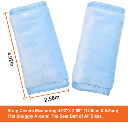 Miniatura 6 de COOLBEBE Almohadillas para Correas de Asiento de Automóvil para Bebés y Niños, Fundas de Cinturón de Seguridad Súper Suaves para Todos los Asientos