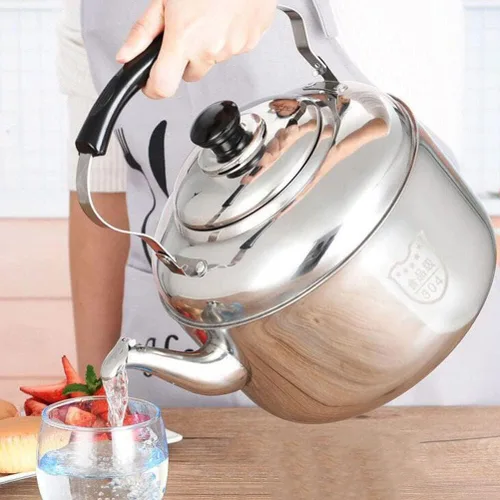 Miniatura 8 de Luxshiny Hervidor de té de gran capacidad, tetera silbante, cómoda manija aislada, hervidor de agua de acero inoxidable de grado alimenticio