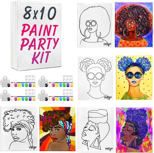 Pintura en lienzo predibujada para adultos, niños, parejas, paquete de 4 a 40 unidades, paquete con descuento, regalo de cumpleaños de bricolaje,