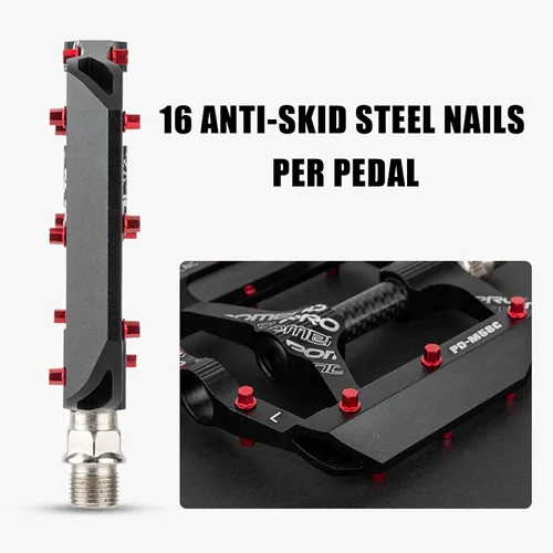 Miniatura 5 de Pedales de bicicleta de montaña Tubo de eje de fibra de carbono Pedales de bicicleta de aluminio 2 rodamientos ligeros ahorro de mano de obra