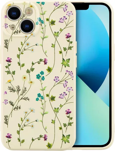 Miniatura 115 de RALEAVO Funda Floral para iPhone 12, Cubierta de Silicona Líquida con Bonito Patrón de Rama de Flores para Niñas y Mujeres, Funda Protectora de Goma