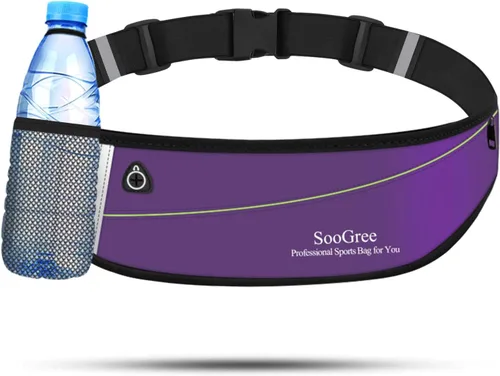 Miniatura 13 de SooGree Riñonera para correr para hombres y mujeres, ligera, impermeable, bolsa para correr, bolsa de almacenamiento reflectante nocturna