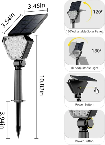 Miniatura 7 de T-SUN Luces solares para exteriores, impermeables, IP65, paquete de 6 luces LED solares que cambian de color, IP65, impermeables, inteligentes