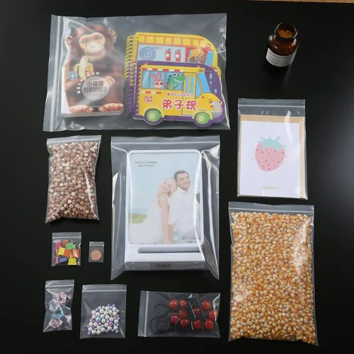 Miniatura 4 de 100 bolsas de plástico pequeñas de 2 x 3 pulgadas, gruesas, 5 mil, transparentes, resellables, con cierre de cremallera, bolsas de polietileno