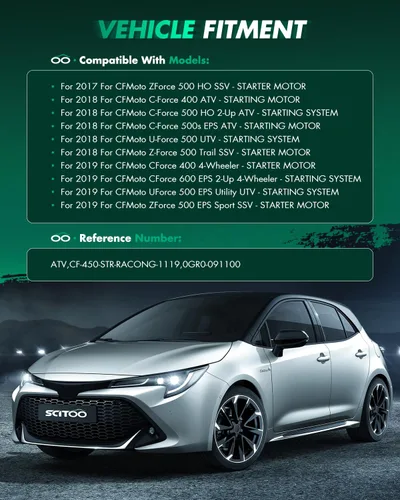 Miniatura 8 de SCITOO Motor de arranque para CFORCE para UFORCE para ZFORCE 500 600 2015 2016 2017 2018 2019 2020, para CF-Moto para CFORCE 400 2016-2020