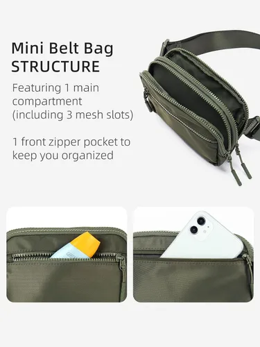 Miniatura 38 de WESTBRONCO Riñoneras para mujeres y hombres, bolsa para cinturón con bolsillos con cremallera, riñoneras modernas, bolsas cruzadas ligeras de 1