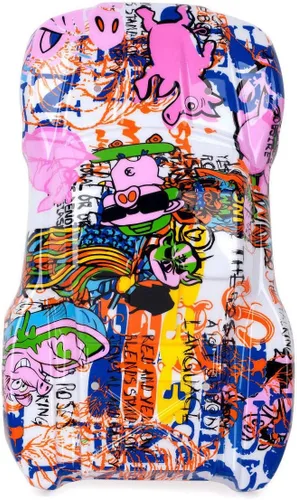 Reemplazo de estilo de cerdo rosa con graffiti de cuerpo personalizado compatible para automóvil o camión RC escala 1/10 (camión no incluido)