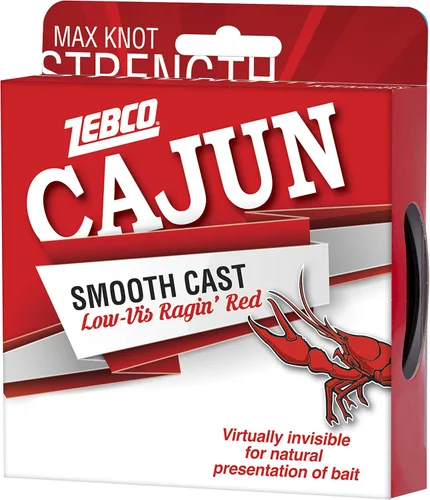 Miniatura 5 de Zebco Cajun Line Smooth Cast Fishing Line, Low Vis Ragin' Red Carrete de cuarto de libra