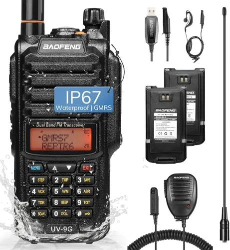 Miniatura 10 de BAOFENG UV-9G GMRS Radio, Radio bidireccional impermeable IP67 para adultos, Escáner y receptor NOAA de largo alcance, Radio recargable portátil