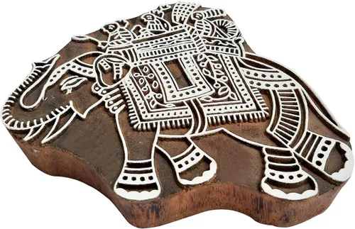 Miniatura 24 de Bloque de impresión tradicional patrón de caballo grande sello de madera grande