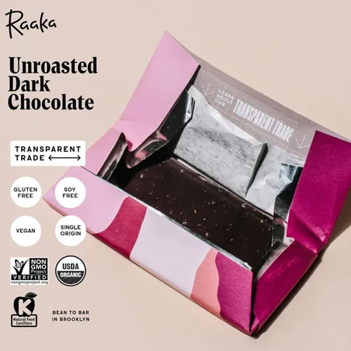 Miniatura 3 de Chocolate oscuro Raaka (barra de 1.8 oz – paquete de 3), orgánico, sin OMG, Kosher Premium Craft Chocolate, vegano, sin gluten y soja, agridulce