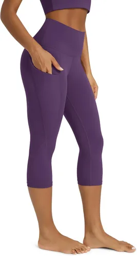 Miniatura 112 de ODODOS - Leggings capri de cintura alta para mujer con bolsillos, control de abdomen, no se transparentan, para entrenamiento atlético, running