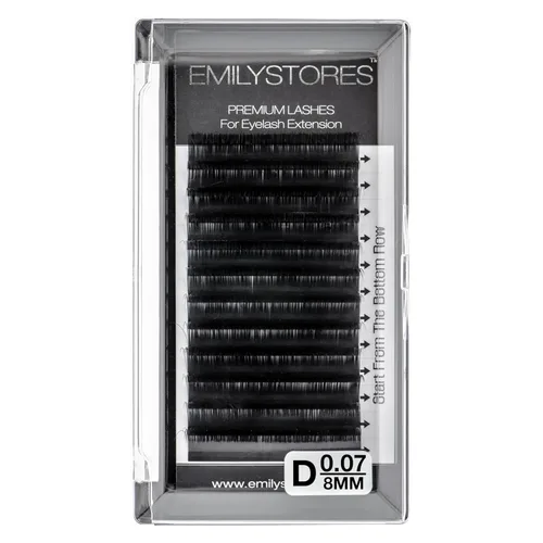 Extensiones de pestañas de 0.003 in de grosor, rizo D, longitud de 0.315 in, tamaño único, pestañas de volumen rápido para extensiones de pestañas,