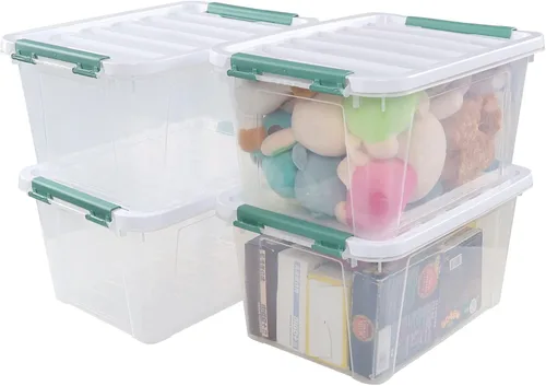 Miniatura 8 de Contenedores de almacenamiento apilables, contenedores de almacenamiento debajo de la cama con tapas, organizador de zapatos, contenedores