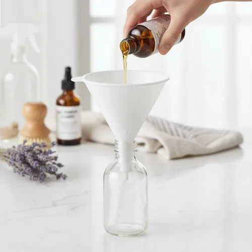 Miniatura 3 de Soro Essentials - Embudo de plástico de 8 onzas de ancho de 4 pulgadas de ancho, color blanco- Embudo de cocina para llenar botellas, frascos