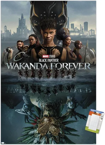 Miniatura 12 de Marvel Black Panther: Wakanda Forever - Póster de pared de una hoja, 22.4 pulgadas de largo x 14.7 pulgadas de ancho, versión enmarcada de madera