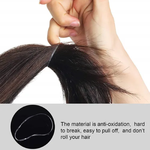 Miniatura 4 de Hicarer 1000 mini bandas de goma bandas elásticas suaves para peinados de cabello (1.5 cm, transparente)