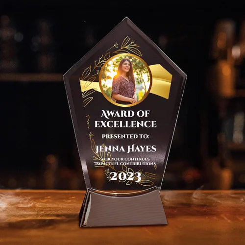 Miniatura 6 de Placa de vidrio personalizada de 8 1/2 pulgadas para premios y trofeos, premio personalizado para empleados del mes, regalos de jubilación