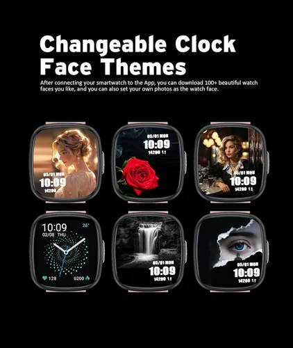 Miniatura 8 de Reloj inteligente resistente al agua, pantalla táctil HD de 1.72 pulgadas, rastreador avanzado de salud con más de 100 modos de ejercicio, Rosa
