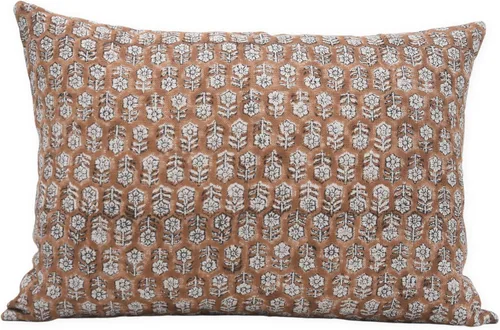 Miniatura 7 de Fundas de almohada de lino grueso con estampado de bloques, 14x14 pulgadas, fundas de almohada vintage hechas a mano para sofá y sofá, funda