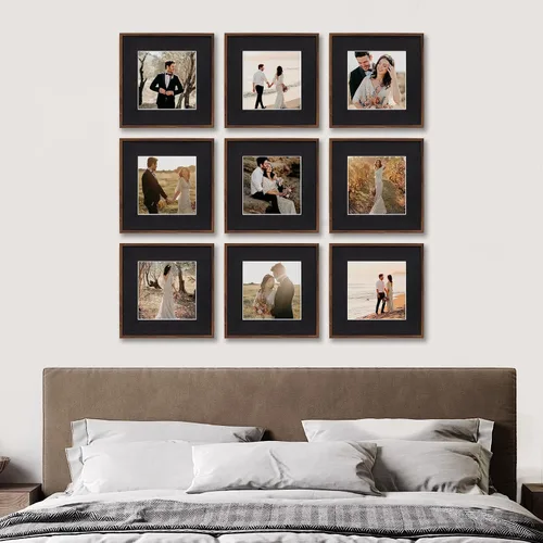 Miniatura 2 de Camden Reed Juego de marcos de pared de galería de 9 piezas, marcos enmarañados con fotografía o impresión artística, 8 x 8 pulgadas, acabado
