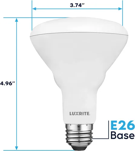 Miniatura 3 de LUXRITE Paquete de 4 bombillas LED BR30, equivalente a 65 W, blanco cálido de 2700 K, regulable, 650 lúmenes, bombillas LED de inundación, 8.5 W