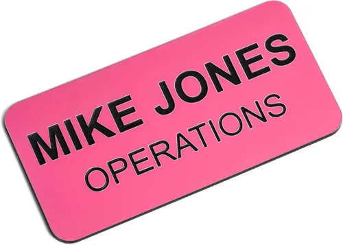 Miniatura 13 de Insignias de identificación con nombre grabadas personalizadas: identificación personalizada con pin o respaldo magnético, 1 pulgada x 3 pulgadas