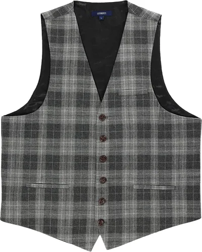 Miniatura 57 de Gioberti Chaleco de tweed formal de 6 botones para hombres
