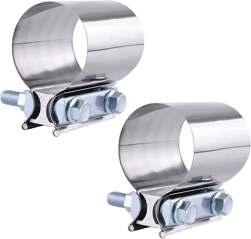2 abrazaderas de banda de escape de 1.5 pulgadas de acero inoxidable para tubos de escape, extremos de silenciador y conexión del sistema de escape