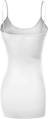 Miniatura 42 de Emmalise Camisola larga casual básica para mujer, con tirantes ajustables, top en capas