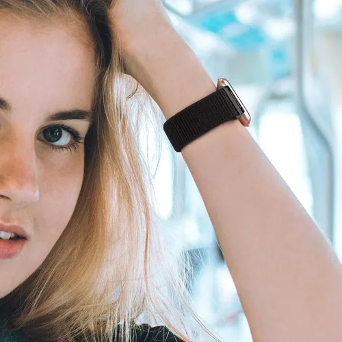 Miniatura 5 de Bandas de nailon para Fitbit Versa 2 - Pulseras deportivas de repuesto suaves y transpirables para mujeres y hombres