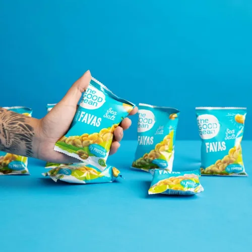 Miniatura 4 de The Good Bean Crispy Favas - Sal marina - (paquete de 50) bolsa de 1 onza - Frijoles Fava - Snack vegano con buena fuente de proteína vegetal y fibra