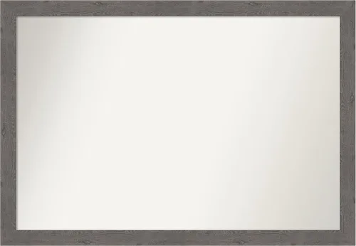 Miniatura 343 de Amanti Art Espejo de baño gris para sobre el fregadero, 31 x 48 pulgadas, espejo de tocador rectangular estrecho de color gris, marco de madera