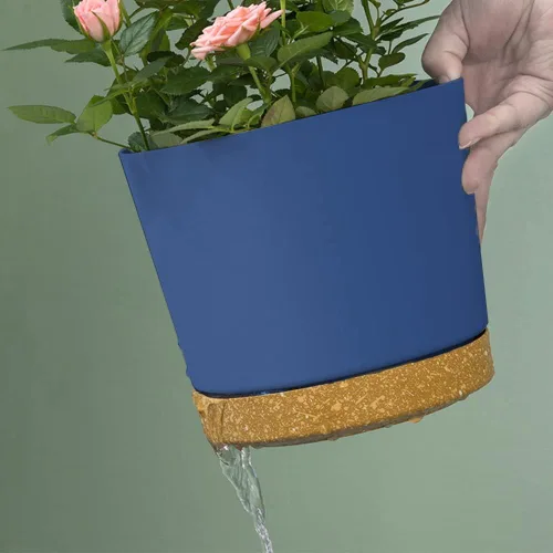 Miniatura 2 de ZMTECH Macetas para plantas, juego de 6 macetas de plástico de riego automático de 6.5 pulgadas con orificio de drenaje y platillo, maceta