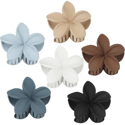 Miniatura 14 de Sisiaipu - Pinza para el cabello, 6 piezas, grandes, con forma de flor, para cabello grueso y mediano, pinzas para el cabello con flores hawaianas