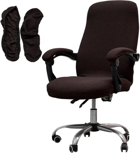 Miniatura 23 de Melaluxe Funda para silla de oficina con fundas para reposabrazos, funda elástica universal para silla de escritorio, fundas para silla