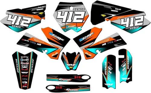 Miniatura 7 de Kit de base gráfica SX 105 Surge Black Senge 2006-2012 compatible con KTM
