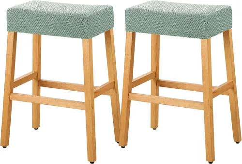 Miniatura 13 de YISUN Fundas de taburete rectangulares, paquete de 2 fundas elásticas impermeables para asiento de silla de montar, taburetes de bar, sillas de bar