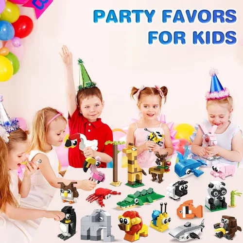 Miniatura 2 de HOGOKIDS Paquete de 20 recuerdos de fiesta para niños – Juego de bloques de construcción de animales para niños, Pascua, día de San Valentín