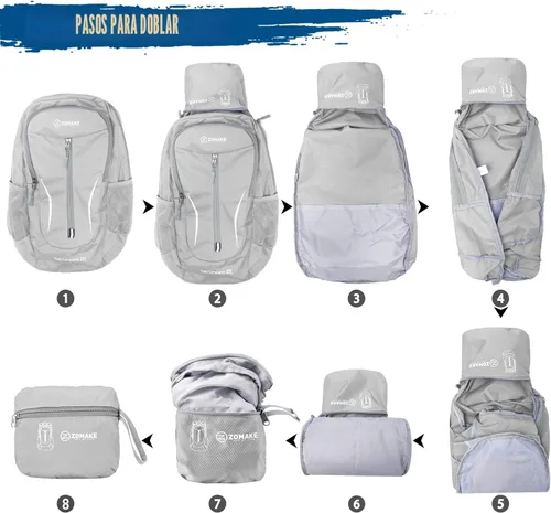 Miniatura 6 de ZOMAKE Mochila plegable ultraligera de 25 litros, mochila de senderismo plegable resistente al agua, pequeña mochila plegable para viajes