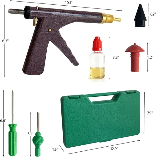 Miniatura 6 de Kit de pistola de tapón de neumáticos, kit de reparación de neumáticos, kit de reparación de pinchazos de pistola de neumáticos sin cámara con 16
