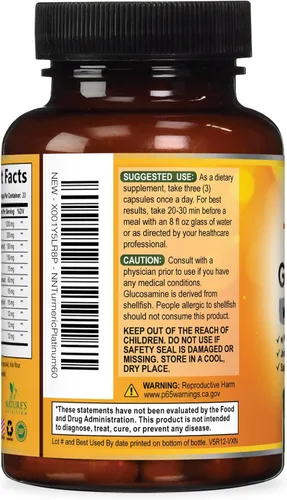 Miniatura 8 de Suplemento de Cúrcuma Curcumina 2000mg - 95% Curcuminoides con Glucosamina, Jengibre y MSM, Pimienta Negra BioPerine para Mejor Absorción, Soporte