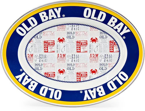 Miniatura 7 de Golden Rabbit Enamelware Oval Platter, 12 x 16in, Aegean Sevilla