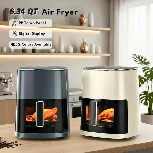 Miniatura 7 de Freidora de aire de 6.34 cuartos con ventana transparente, horno freidora de aire 12 en 1, freidora de aire cuadrada, freír con aire, asar, Nuevo