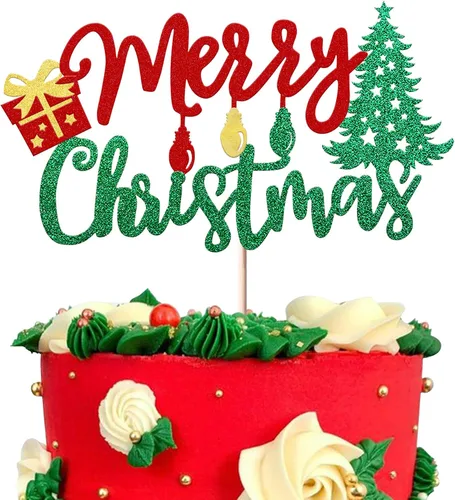 Miniatura 16 de Rsstarxi 1 Paquete Decoración para Pastel Feliz Cumpleaños Jesús con Purpurina Natividad Navidad Palillo para Pastel Decoraciones de Pastel