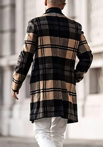 Miniatura 2 de chouyatou Gabardina formal con cuello con muescas para hombre