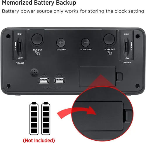 Miniatura 3 de DreamSky Reloj despertador digital grande con números grandes para personas mayores y personas con discapacidad visual, relojes eléctricos de 9