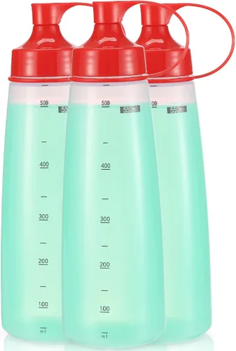 Miniatura 9 de Botellas exprimibles de boca ancha, paquete de 2 botellas de condimentos exprimibles sin BPA para salsas gruesas, resina, manualidades, botellas